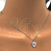 Rhodium Plated Pendant Necklace, Star Design, with Pink Opal and White Micro Pave, Polished, Rhodium Finish, 04.63.1325.5.18 (01 MM Thickness, 18 Inches Length)