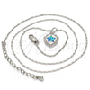 Rhodium Plated Pendant Necklace, Star Design, with Blue Topaz Opal and White Micro Pave, Polished, Rhodium Finish, 04.63.1325.6.18 (01 MM Thickness, 18 Inches Length)