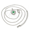Rhodium Plated Pendant Necklace, Star Design, with Green Opal and White Micro Pave, Polished, Rhodium Finish, 04.63.1325.7.18 (01 MM Thickness, 18 Inches Length)
