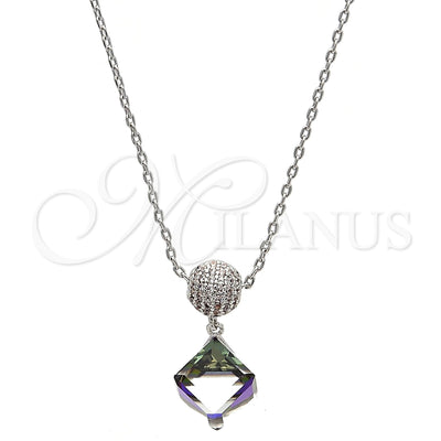 Collar de Oro Laminado con Rodio 04.239.0021.1.16 de Oro Laminado Blanco por Mayoreo, vista principal del producto
