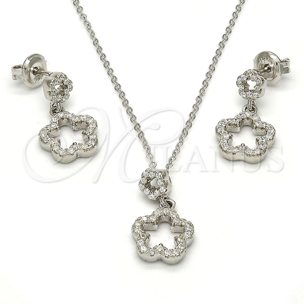 Sterling Silver Ring — Earring and Pendant Adult Set Flower Design with — main product view — SKU 112757 | Plata 925 anillo — Earring and Pendant Adult Set flor diseño with — SKU 112757