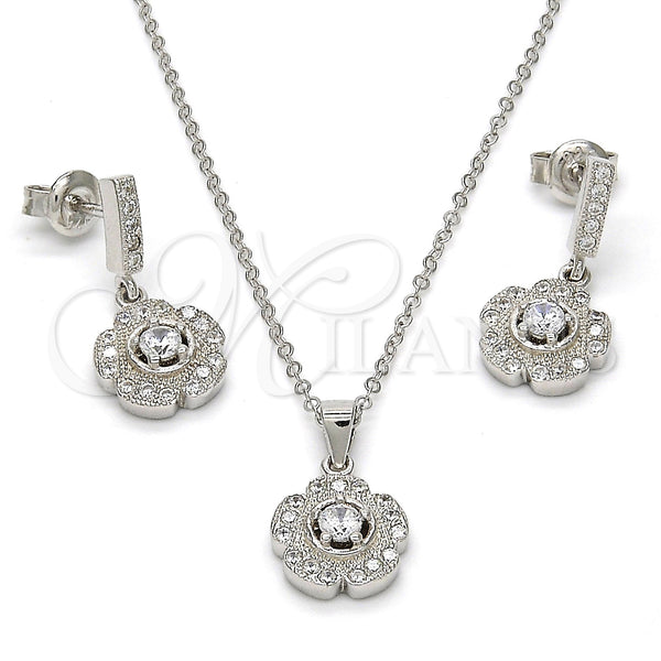 Sterling Silver Ring — Earring and Pendant Adult Set Flower Design with — main product view — SKU 112759 | Plata 925 anillo — Earring and Pendant Adult Set flor diseño with — SKU 112759