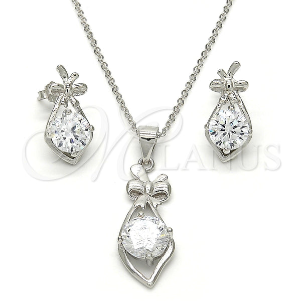 Sterling Silver Ring — Earring and Pendant Adult Set with White Cubic — main product view — SKU 112762 | Plata 925 anillo — Earring and Pendant Adult Set with blanco Cubic — SKU 112762