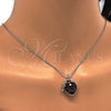 Rhodium Gold Filled Pendant Necklace, Heart and key Design, with Amethyst Swarovski Crystals and White Micro Pave, Polished, Rhodium Finish, 04.239.0015.1.16 (01 MM Thickness, 16 Inches Length)