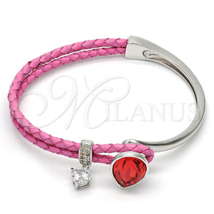White Gold Filled Jewelry — Individual Bangle Teardrop Design with Padparadscha Swarovski Crystals — main product view — SKU 112806 | Oro Laminado Blanco joyería — Individual Bangle Teardrop diseño with Padparadscha Swarovski Crystals — SKU 112806