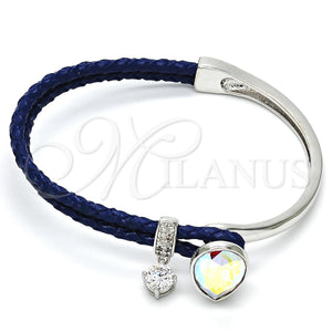White Gold Filled Jewelry — Individual Bangle Teardrop Design with Aurore Boreale Swarovski — main product view — SKU 112811 | Oro Laminado Blanco joyería — Individual Bangle Teardrop diseño with Aurore Boreale Swarovski — SKU 112811