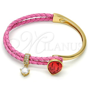 Gold Filled Jewelry — Individual Bangle Teardrop Design with Padparadscha Swarovski Crystals — main product view — SKU 112814 | Oro Laminado joyería — Individual Bangle Teardrop diseño with Padparadscha Swarovski Crystals — SKU 112814