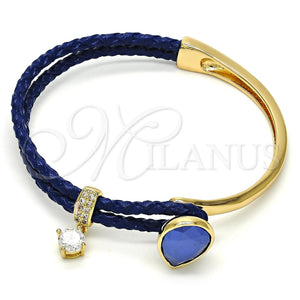 Gold Filled Jewelry — Individual Bangle Teardrop Design with Blue Shade Swarovski — main product view — SKU 112815 | Oro Laminado joyería — Individual Bangle Teardrop diseño with Blue Shade Swarovski — SKU 112815