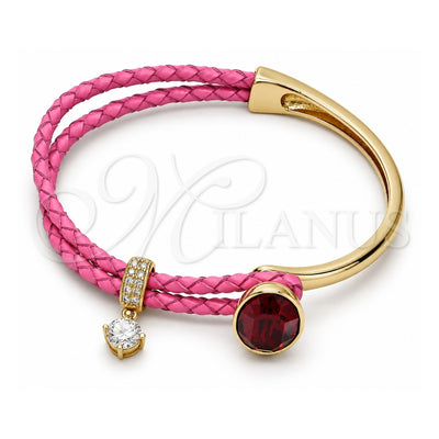 Oro Laminado Individual Bangle, Gold Filled Style with Siam Swarovski Crystals and White Micro Pave, Polished, Golden Finish, 07.239.0004.8 (03 MM Thickness, One size fits all)