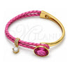 Oro Laminado Individual Bangle, Gold Filled Style with Rose Swarovski Crystals and White Micro Pave, Polished, Golden Finish, 07.239.0001.10 (03 MM Thickness, One size fits all)