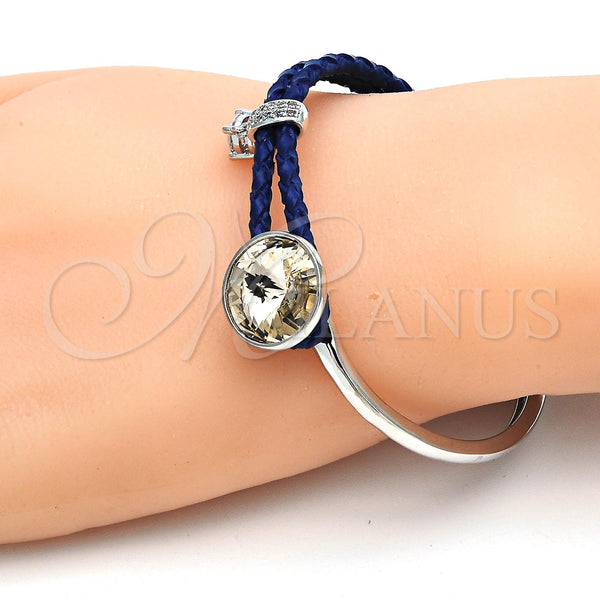 White Gold Filled Jewelry — Individual Bangle with Light Silk Swarovski Crystals and — alternate product view — SKU 112832 | Oro Laminado Blanco joyería — Individual Bangle with Light Silk Swarovski Crystals and — SKU 112832