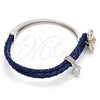 Rhodium Gold Filled Individual Bangle, with Light Silk Swarovski Crystals and White Micro Pave, Polished, Rhodium Finish, 07.239.0001.12 (03 MM Thickness, One size fits all)