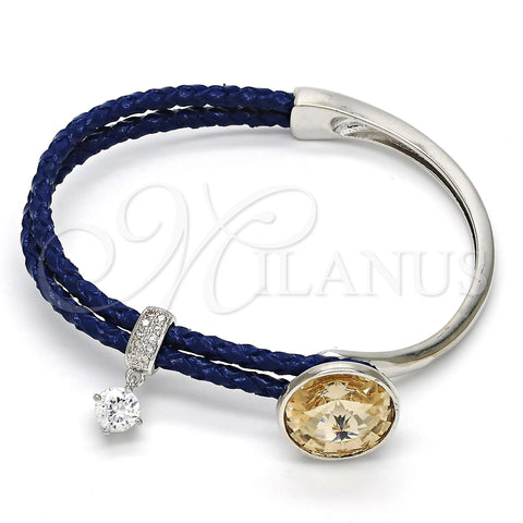 Rhodium Plated Individual Bangle, with Light Silk Swarovski Crystals and White Micro Pave, Polished, Rhodium Finish, 07.239.0001.12 (03 MM Thickness, One size fits all)