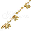 Oro Laminado Charm Bracelet, Gold Filled Style Elephant Design, Diamond Cutting Finish, Golden Finish, 03.63.1789.07 (05 MM Thickness, 7 Inches Length)