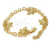 Oro Laminado Charm Bracelet, Gold Filled Style Elephant Design, Diamond Cutting Finish, Golden Finish, 03.63.1790.07 (05 MM Thickness, 7 Inches Length)