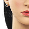Gold Filled Stud Earring, with Cubic Zirconia, Golden Finish, 02.213.0022