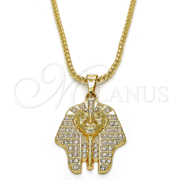 Gold Filled Necklace — Pendant Necklace with White Crystal Polished 04. 03 — main product view — SKU 112979 | Oro Laminado collar — Pendant Necklace with cristal blanco pulido 04. 03 — SKU 112979