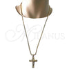 Oro Laminado Pendant Necklace, Gold Filled Style Crucifix Design, Polished, Golden Finish, 04.242.0062.30 (03 MM Thickness, 30 Inches Length)