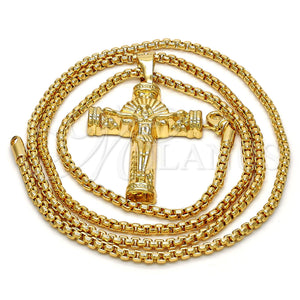 Gold Filled Necklace — Pendant Necklace Crucifix Design Polished 04. 03 MM — main product view — SKU 112980 | Oro Laminado collar — Pendant Necklace Crucifix diseño pulido 04. 03 MM — SKU 112980