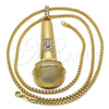 Oro Laminado Pendant Necklace, Gold Filled Style with White Crystal, Polished, Golden Finish, 04.242.0063.30 (03 MM Thickness, 30 Inches Length)