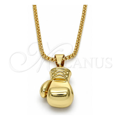 Oro Laminado Pendant Necklace, Gold Filled Style Polished, Golden Finish, 04.242.0064.30 (03 MM Thickness, 30 Inches Length)