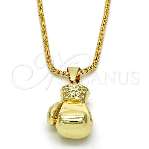 Oro Laminado Pendant Necklace, Gold Filled Style Polished, Golden Finish, 04.242.0064.30 (03 MM Thickness, 30 Inches Length)