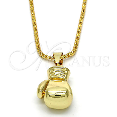 Oro Laminado Pendant Necklace, Gold Filled Style Polished, Golden Finish, 04.242.0064.30 (03 MM Thickness, 30 Inches Length)