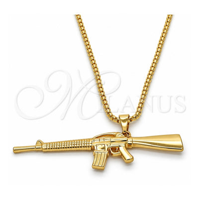 Oro Laminado Pendant Necklace, Gold Filled Style Polished, Golden Finish, 04.242.0068.30 (03 MM Thickness, 30 Inches Length)