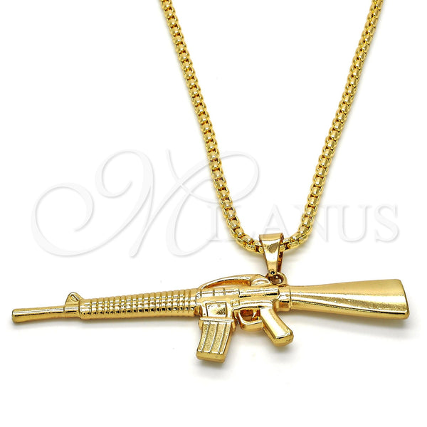 Oro Laminado Pendant Necklace, Gold Filled Style Polished, Golden Finish, 04.242.0068.30 (03 MM Thickness, 30 Inches Length)