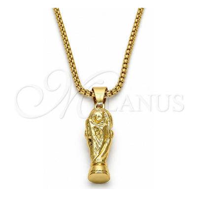 Oro Laminado Pendant Necklace, Gold Filled Style Polished, Golden Finish, 04.242.0069.30 (03 MM Thickness, 30 Inches Length)