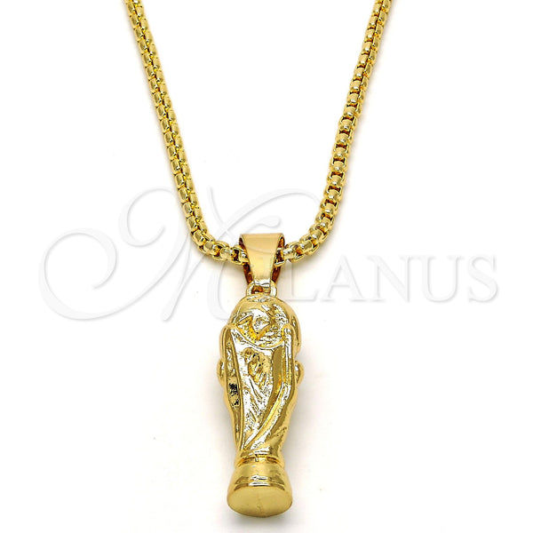 Oro Laminado Pendant Necklace, Gold Filled Style Polished, Golden Finish, 04.242.0069.30 (03 MM Thickness, 30 Inches Length)