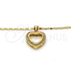 Oro Laminado Pendant Necklace, Gold Filled Style Heart Design, with White Micro Pave, Polished, Golden Finish, 04.156.0060.20 (02 MM Thickness, 20 Inches Length)