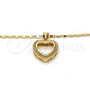 Oro Laminado Pendant Necklace, Gold Filled Style Heart Design, with White Micro Pave, Polished, Golden Finish, 04.156.0060.20 (02 MM Thickness, 20 Inches Length)