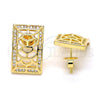 Oro Laminado Stud Earring, Gold Filled Style with White Micro Pave, Polished, Golden Finish, 02.195.0085 for wholesale, additional product view 5