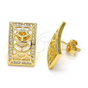 Gold Filled Ring — Stud Earring with White Micro Pave Polished 02. — main product view — SKU 113079 | Oro Laminado anillo — Stud Earring with blanco Micro Pave pulido 02. — SKU 113079