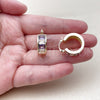 Oro Laminado Small Hoop, Gold Filled Style with Amethyst and White Cubic Zirconia, Polished, Golden Finish, 02.185.0001.5.20