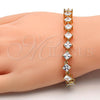 Oro Laminado Tennis Bracelet, Gold Filled Style with White Cubic Zirconia, Polished, Golden Finish, 03.283.0001.07 (08 MM Thickness, 7 Inches Length)