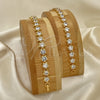 Oro Laminado Tennis Bracelet, Gold Filled Style Star Design, with White Cubic Zirconia, Polished, Golden Finish, 03.283.0004.07 (09 MM Thickness, 7 Inches Length)