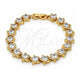 Pulsera Tennis 03.283.0004.07 Oro Laminado, Diseño de Estrella, con Zirconia Cubica Blanca, Pulido, Tono Dorado (Grosor 09 MM, 7 Pulgadas de Largo)
