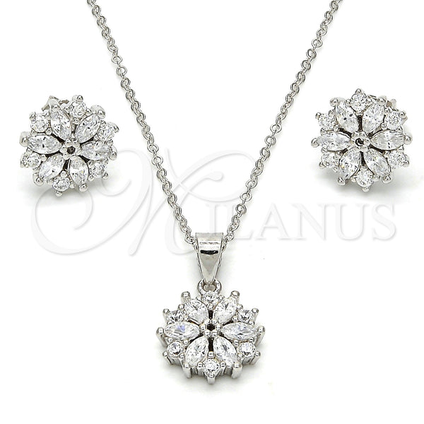 Sterling Silver Ring — Earring and Pendant Adult Set Flower Design with — main product view — SKU 113156 | Plata 925 anillo — Earring and Pendant Adult Set flor diseño with — SKU 113156