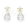 Sterling Silver Stud Earring, with White Cubic Zirconia, Polished, Silver Finish, 02.63.2607