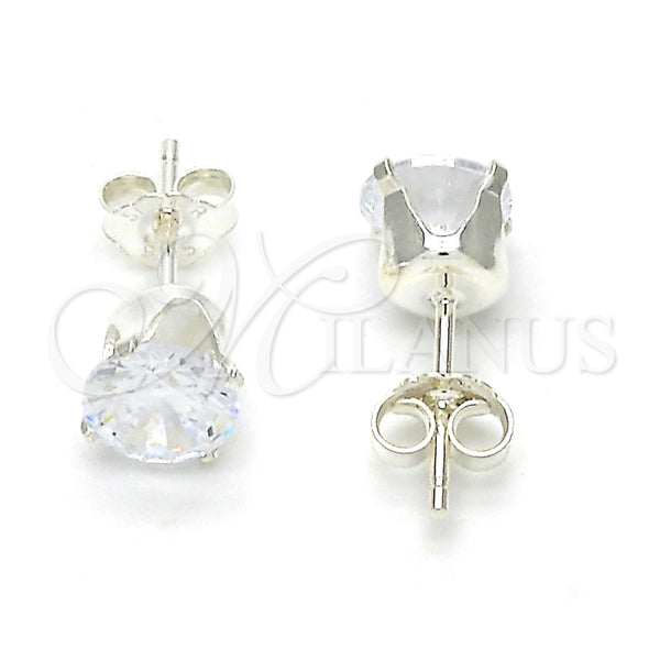 Sterling Silver Ring — Stud Earring with White Cubic Zirconia Polished 02.63. — alternate product view — SKU 113163 | Plata 925 anillo — Stud Earring with blanco Cubic Zirconia pulido 02.63. — SKU 113163