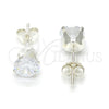 Sterling Silver Stud Earring, with White Cubic Zirconia, Polished, Silver Finish, 02.63.2607