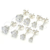 Sterling Silver Stud Earring, with White Cubic Zirconia, Polished, Silver Finish, 02.63.2607