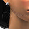 Sterling Silver Stud Earring, with White Cubic Zirconia, Polished, Raw, 02.63.2610