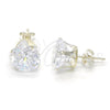Sterling Silver Stud Earring, with White Cubic Zirconia, Polished, Raw, 02.63.2610