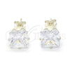 Sterling Silver Stud Earring, with White Cubic Zirconia, Polished, Rhodium Finish, 02.63.2613 for wholesale, additional product view 4