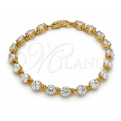 Oro Laminado Tennis Bracelet, Gold Filled Style with White Cubic Zirconia, Polished, Golden Finish, 03.213.0039.08 (06 MM Thickness, 8 Inches Length)