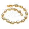 Gold Filled Bracelet — Tennis Bracelet Teardrop Design with White Cubic Zirconia — alternate product view — SKU 113177 | Oro Laminado brazalete — Tennis Bracelet Teardrop diseño with blanco Cubic Zirconia — SKU 113177