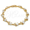 Gold Filled Bracelet — Tennis Bracelet Teardrop Design with White Cubic Zirconia — main product view — SKU 113178 | Oro Laminado brazalete — Tennis Bracelet Teardrop diseño with blanco Cubic Zirconia — SKU 113178